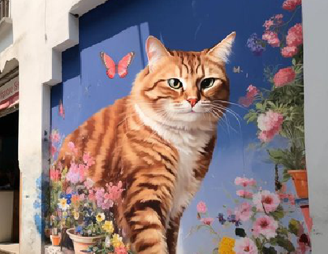 安福自己绘制有个性的手绘墙