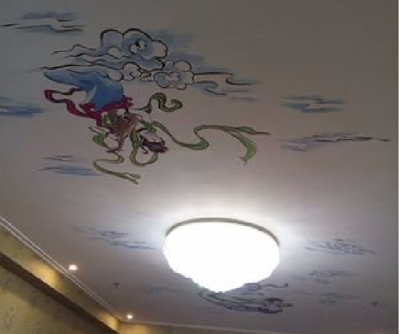 安福如何快速绘制天花板上的手绘墙？