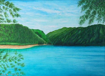 安福在墙绘中，如何绘画绿水青山？