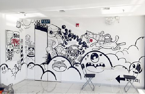 安福手绘墙并非传统涂鸦。